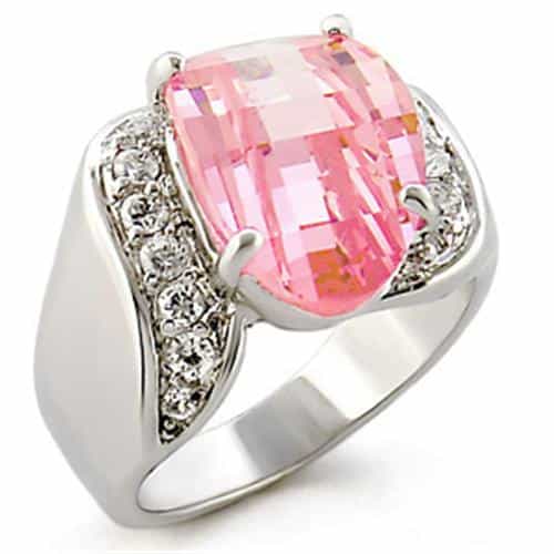 Sterling Silver Pink Tourmaline Square Ring view 2