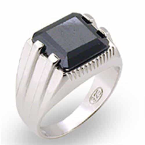Sterling Silver Black Onyx Square Ring | The Stainless Jewelry view 2