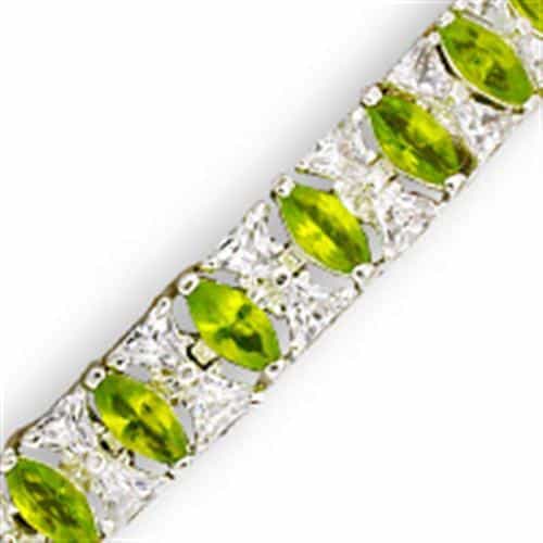 Sterling SilverPeridot CZ Oval Tennis Ring view 1