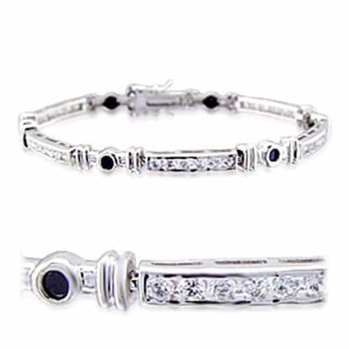 Brass Sapphire CZ Bezel Link Bracelet | The Stainless Jewelry view 1