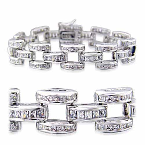 Brass Square Link Bracelet Clear | The Stainless Jewelry view 1