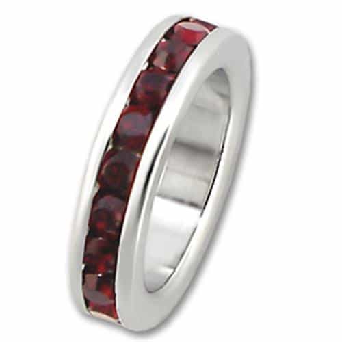 Sterling SilverRed Garnet CZ Eternity Ring view 1
