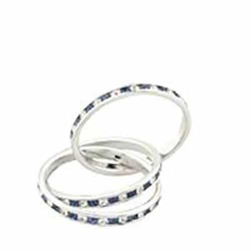Sterling Silver Blue Sapphire Channel Stack Ring view 1