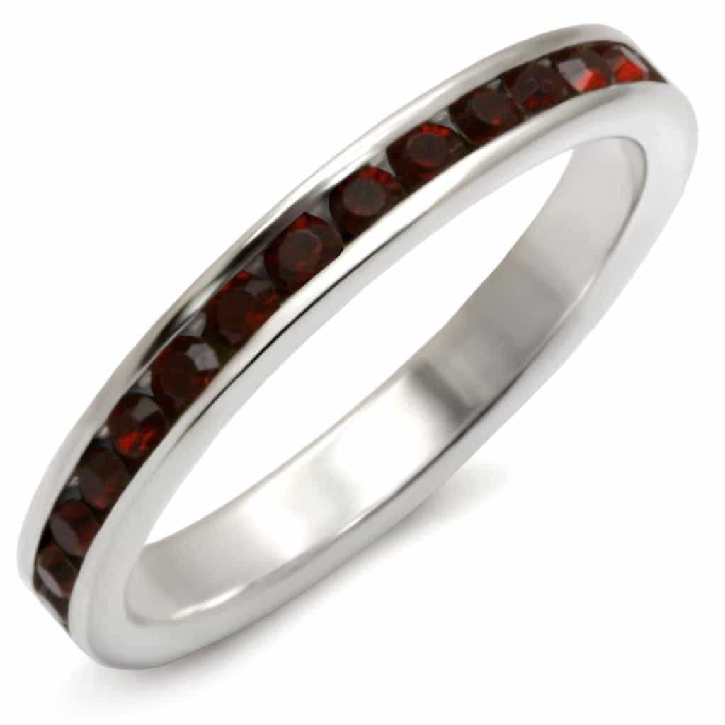 Sterling SilverGarnet Crystal Eternity Ring view 1