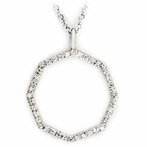 Sterling Silver CZ Open Square Pendant | The Stainless Jewelry view 1