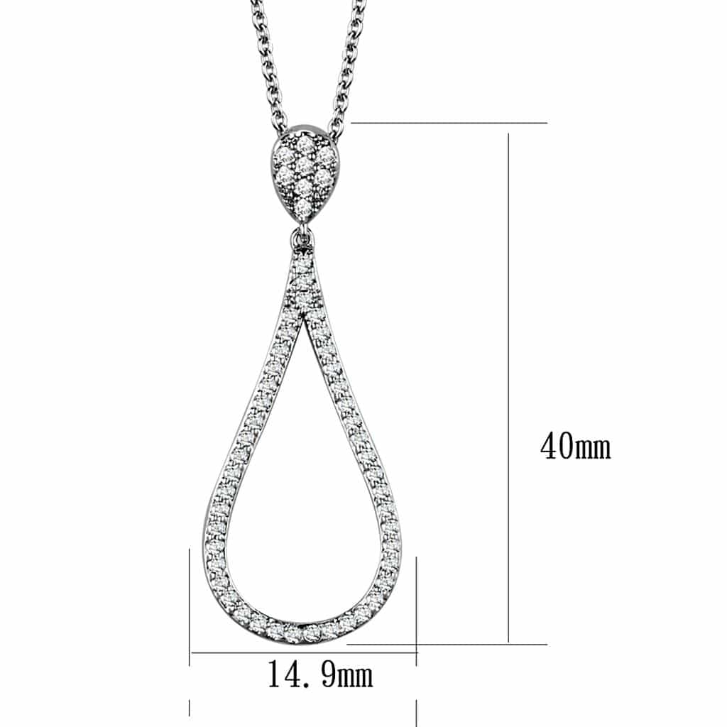 Brass CZ Open Teardrop Heart Bail Pendant | The Stainless Jewelry view 4