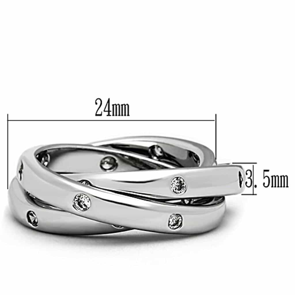 Brass CZ Dot Triple Rolling Ring | The Stainless Jewelry view 2