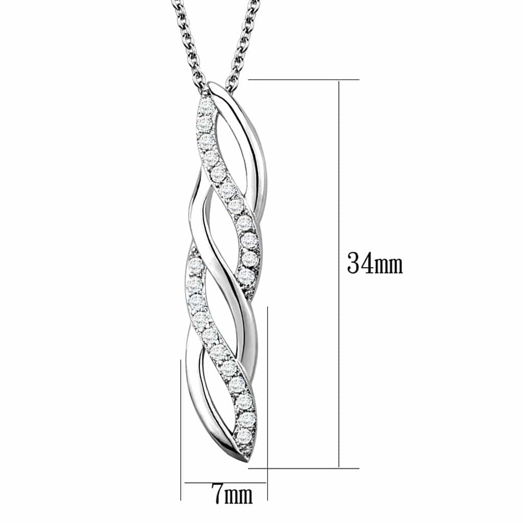 Brass CZ Twisted DNA Strand Pendant | The Stainless Jewelry view 4