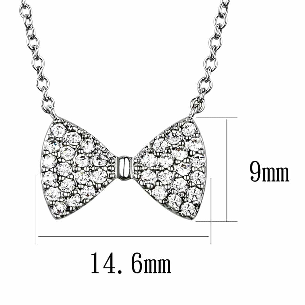 Brass CZ Pavé Bow Pendant | The Stainless Jewelry view 4