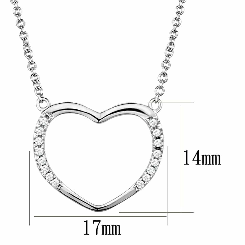 Brass CZ Open Heart Pendant | The Stainless Jewelry view 4
