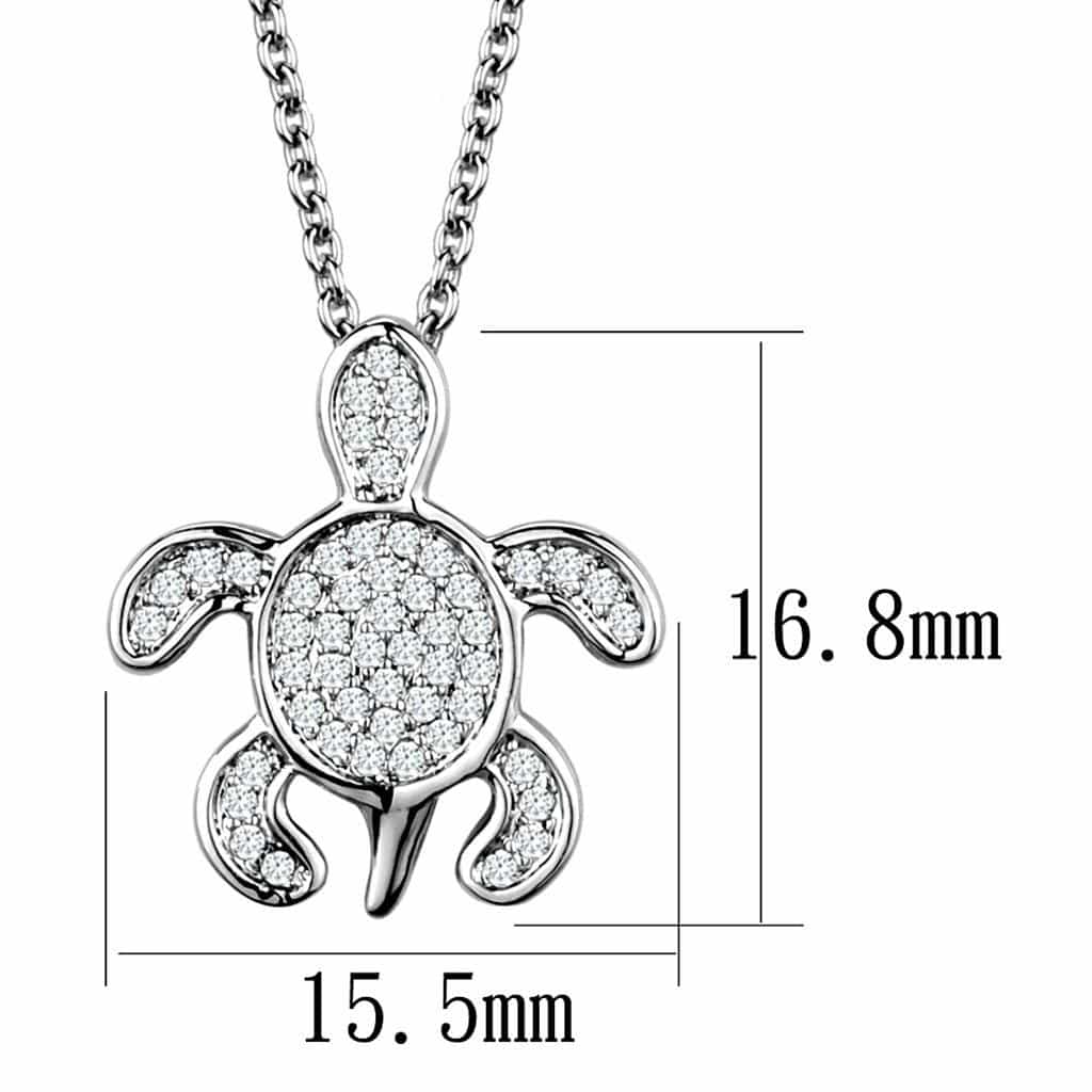 Brass CZ Turtle Pendant | The Stainless Jewelry view 2