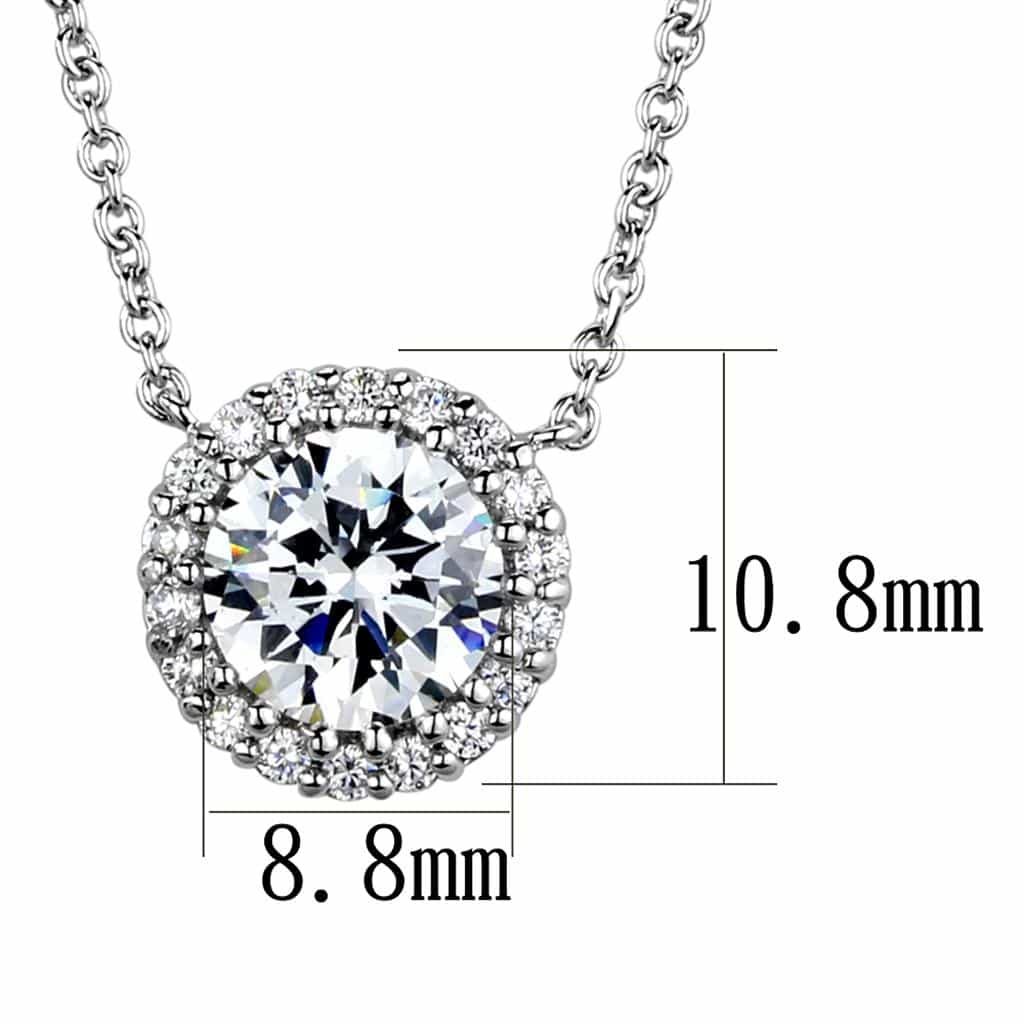 Brass CZ Round Halo Pendant | The Stainless Jewelry view 4
