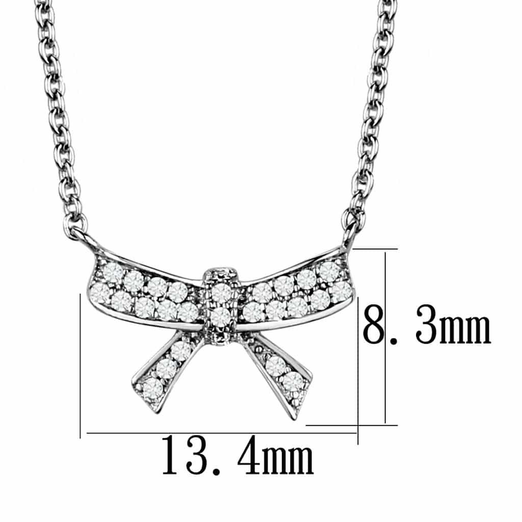 Brass CZ Pavé Bow Drop Pendant | The Stainless Jewelry view 4