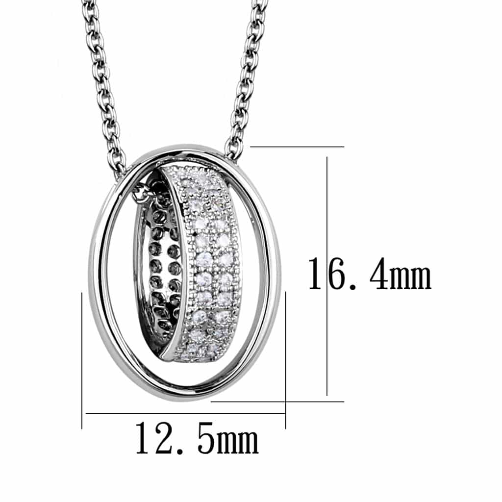 Brass CZ Interlocking Double Circle Pendant view 4