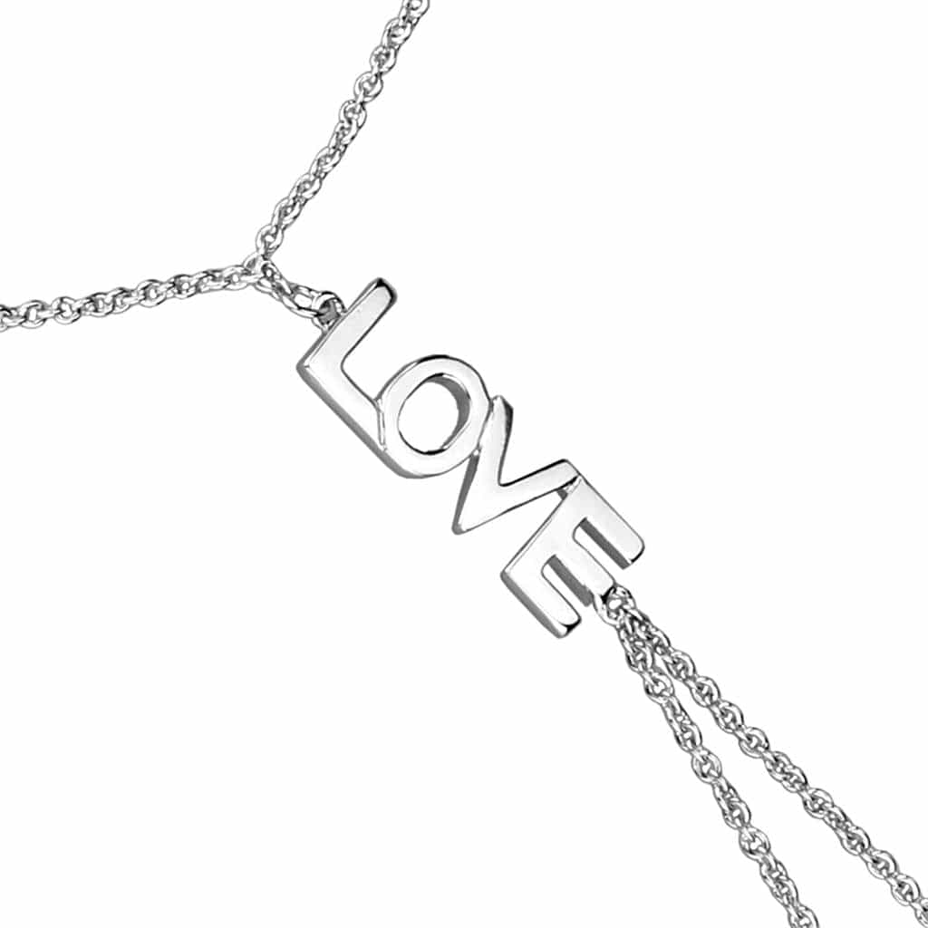 Brass LOVE Text Lariat Bracelet | The Stainless Jewelry view 4