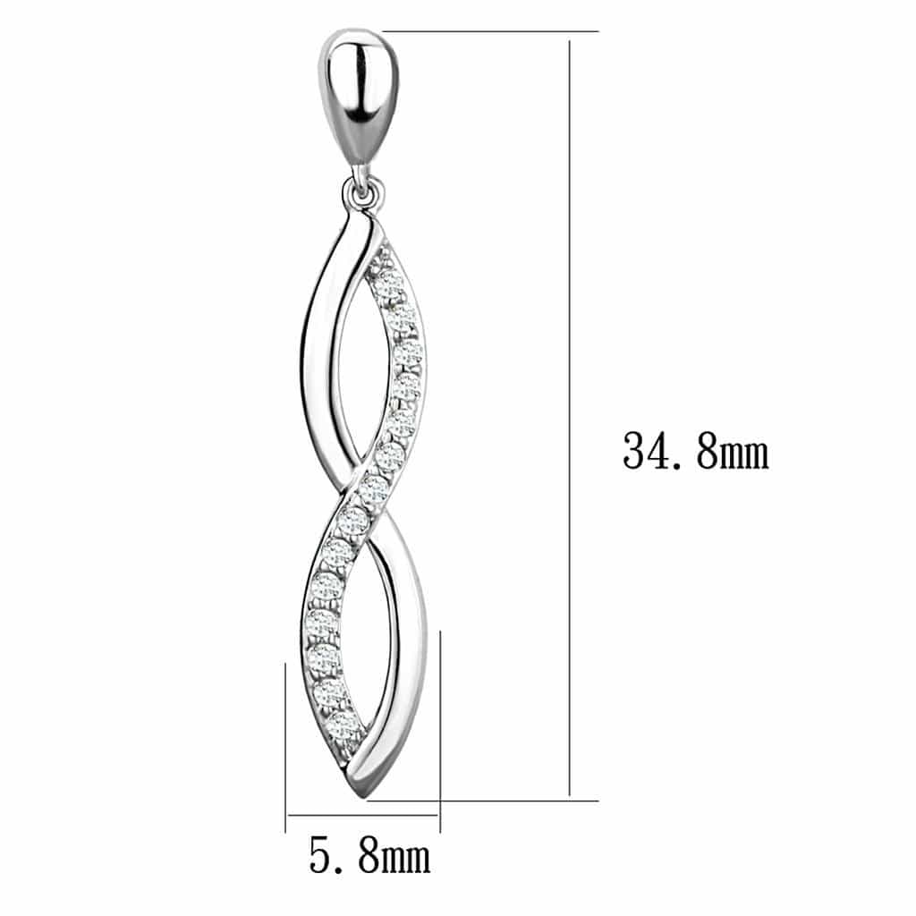 Brass CZ Twisted Infinity Dangle Earrings | The Stainless Jewelry view 2