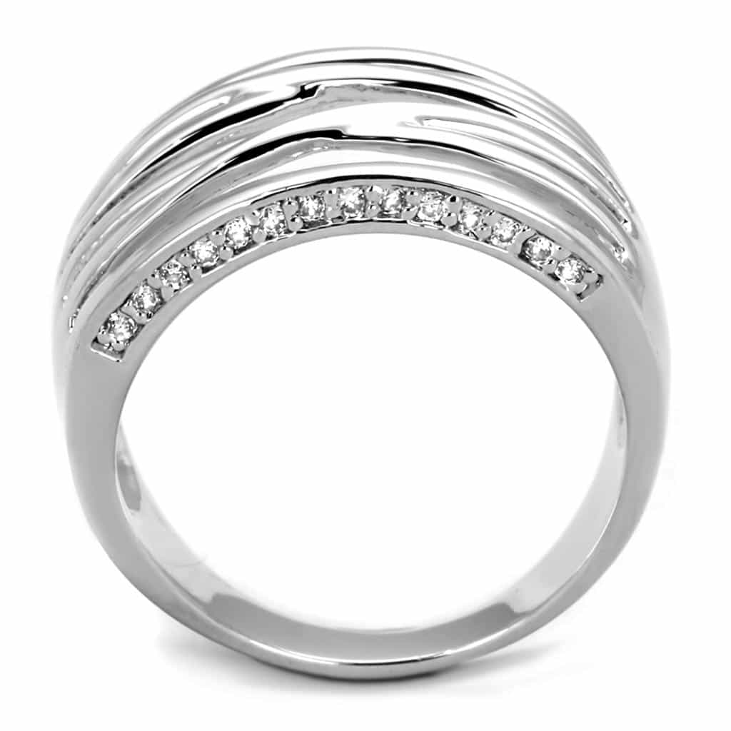 Brass CZ Swirl Multi Band Ring | The Stainless Jewelry view 7