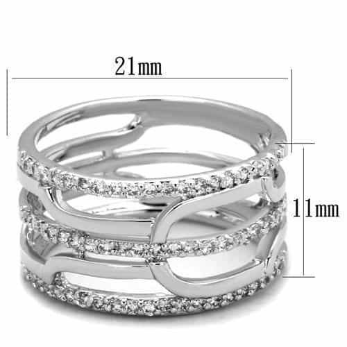 Brass Open Multi-Band CZ Row Ring | The Stainless Jewelry view 2