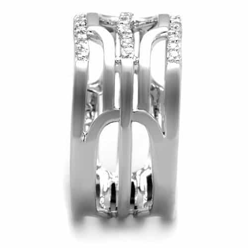 Brass Open Multi-Band CZ Row Ring | The Stainless Jewelry view 8