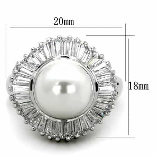 Brass Pearl CZ Baguette Sunburst Halo Ring view 6