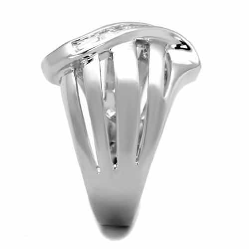 Brass Multi-Band CZ Baguette Swirl Ring | The Stainless Jewelry view 8