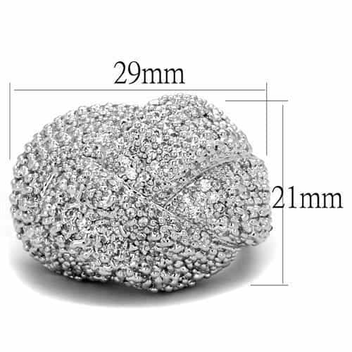 Brass CZ Pavé Rose Flower Dome Ring | The Stainless Jewelry view 6