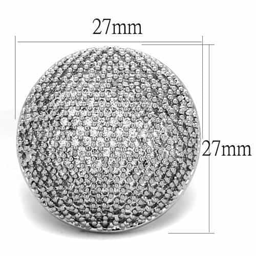 Brass Micro Pavé Dome Ring Clear | The Stainless Jewelry view 6