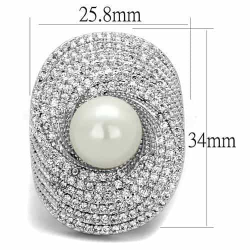 Brass Pearl CZ Pave Dome Ring | The Stainless Jewelry view 6