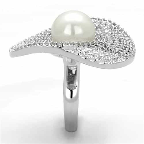 Brass Pearl CZ Pave Dome Ring | The Stainless Jewelry view 4