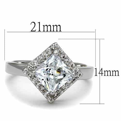 Brass CZ Princess Halo Ring | The Stainless Jewelry view 2