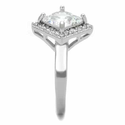 Brass CZ Princess Halo Ring | The Stainless Jewelry view 8