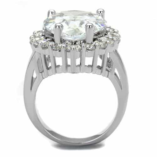 Brass CZ Pear Halo Cocktail Ring | The Stainless Jewelry view 3