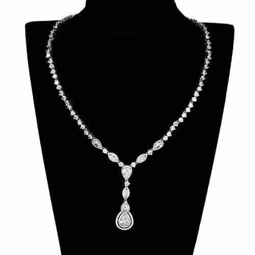 Brass CZ Necklace Earring Bracelet Set Earrings view 4