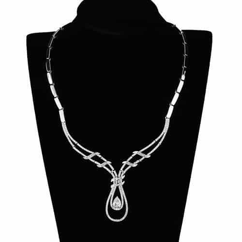 Brass CZ Teardrop Necklace Earring Set Earrings view 4