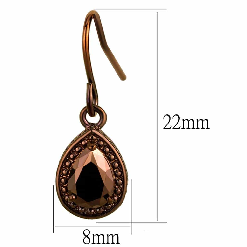 Brass Brown Teardrop Drop Ring | The Stainless Jewelry view 2