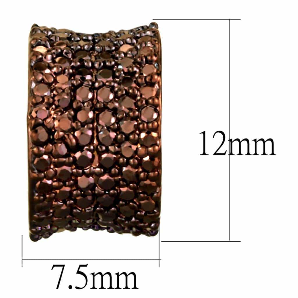 Brass Coffee CZ Hoop Drop Earrings | The Stainless Jewelry view 2