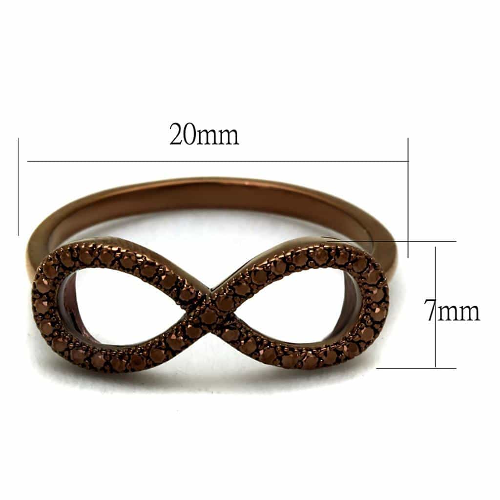 Brass Coffee CZ Infinity Band Ring | The Stainless Jewelry view 2