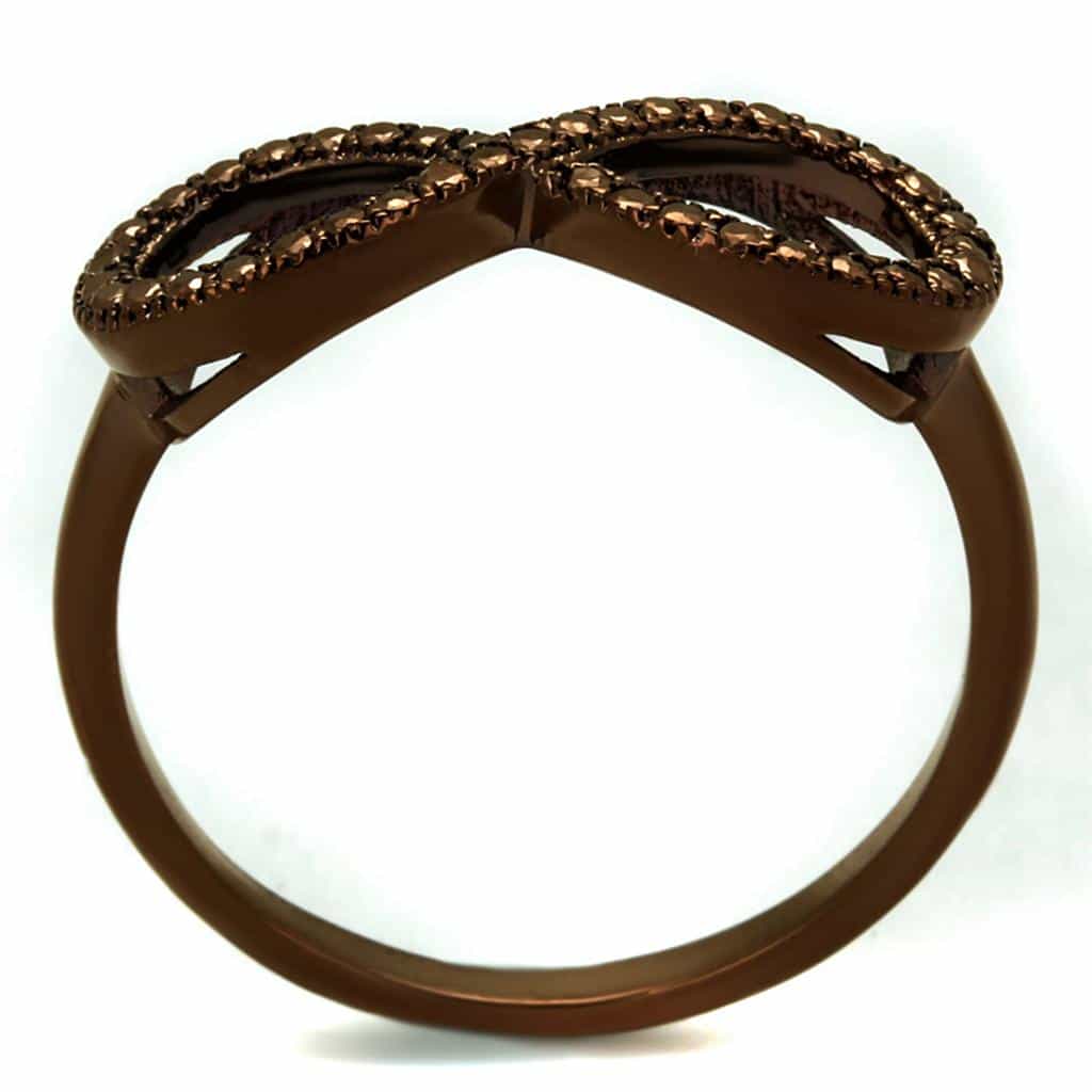 Brass Coffee CZ Infinity Band Ring | The Stainless Jewelry view 7