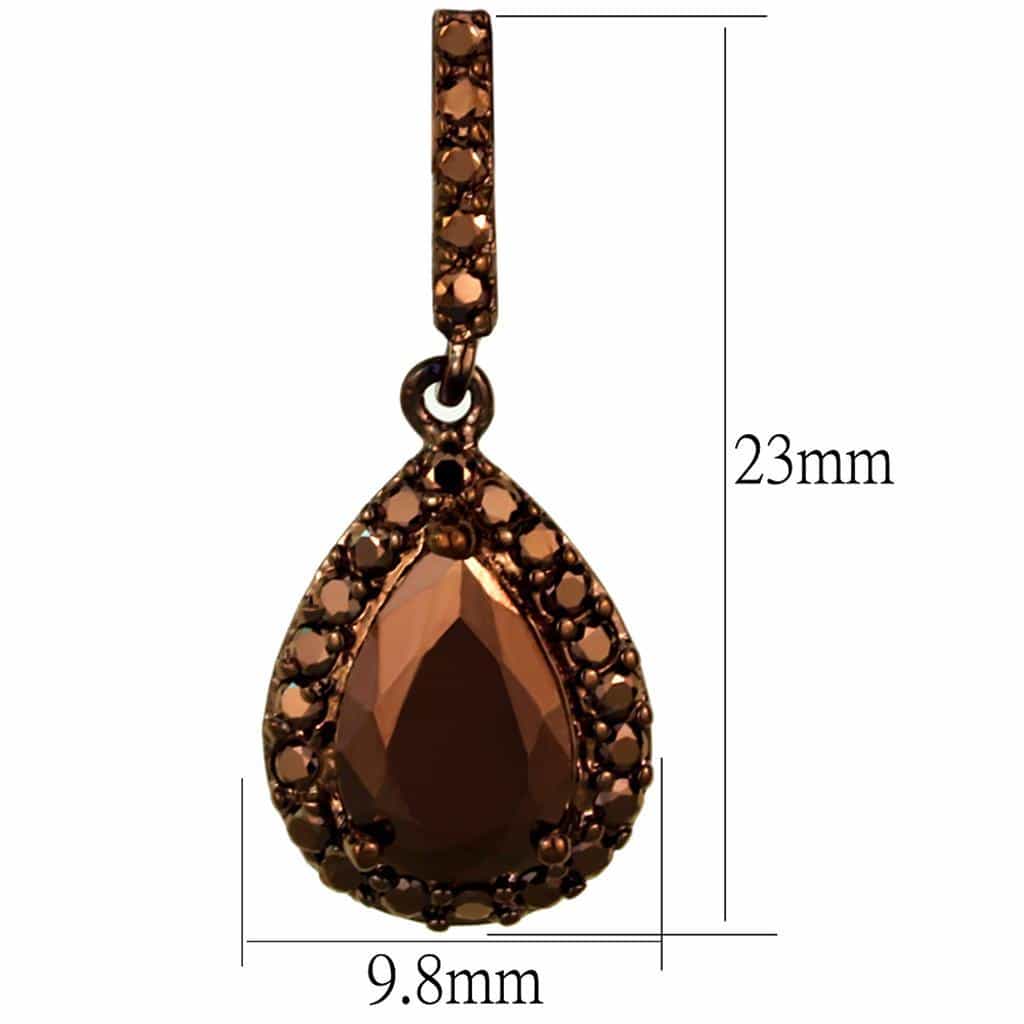 Brass Coffee CZ Pear Halo Lever-Back Earrings view 2