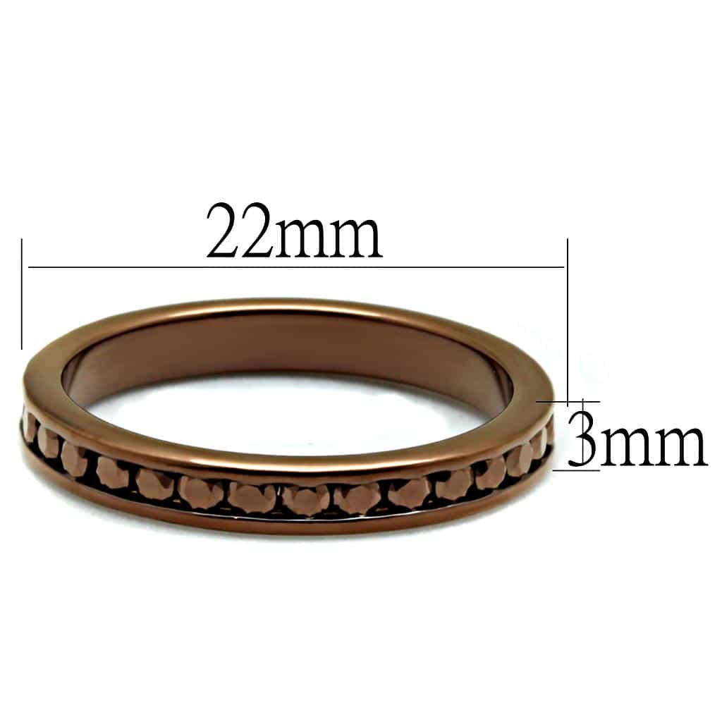 Brass Coffee CZ Bezel Channel Eternity Ring view 7