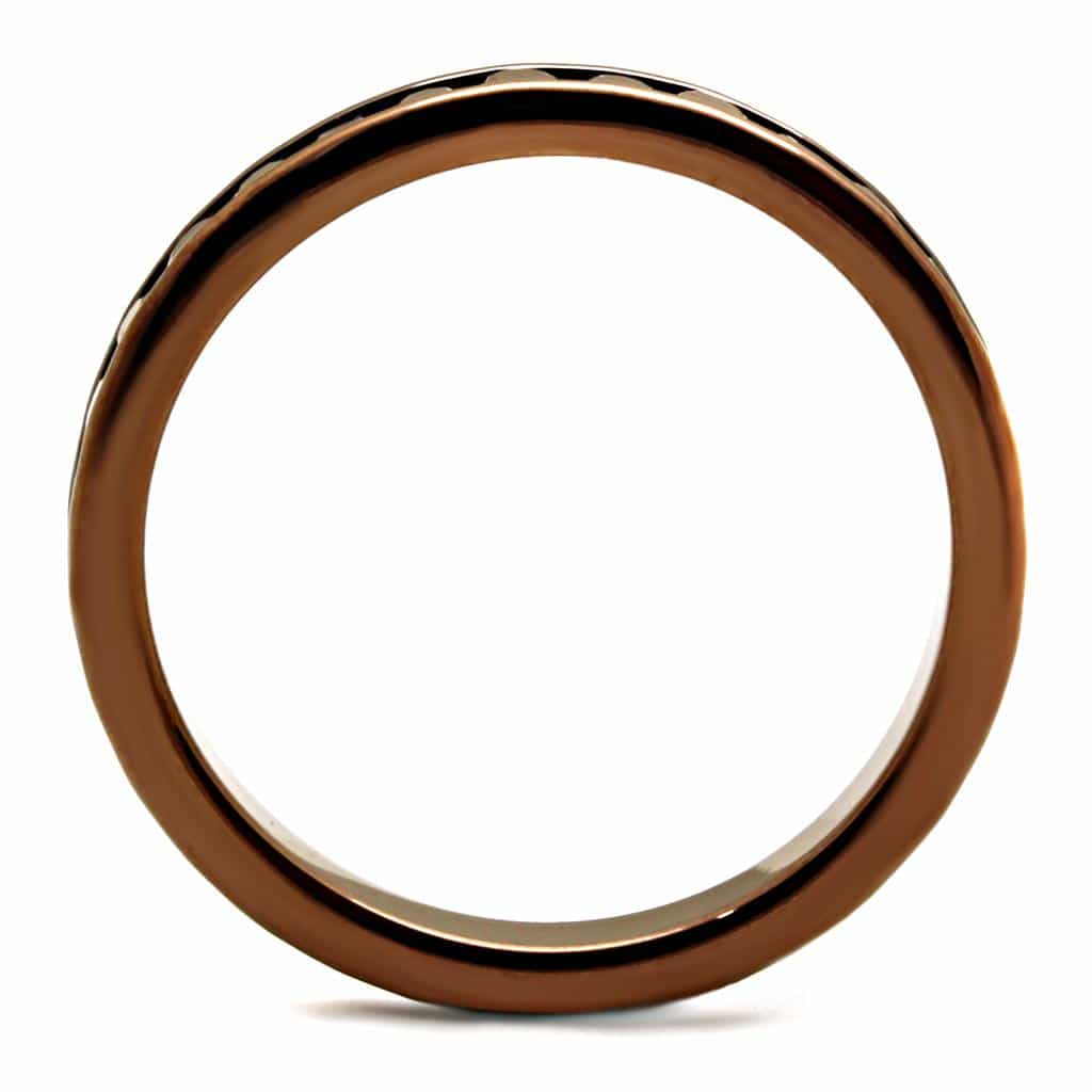 Brass Coffee CZ Bezel Channel Eternity Ring view 8