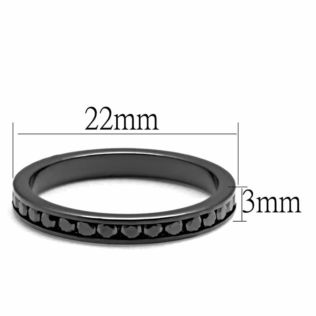 Brass Black CZ Channel Eternity Ring | The Stainless Jewelry view 7