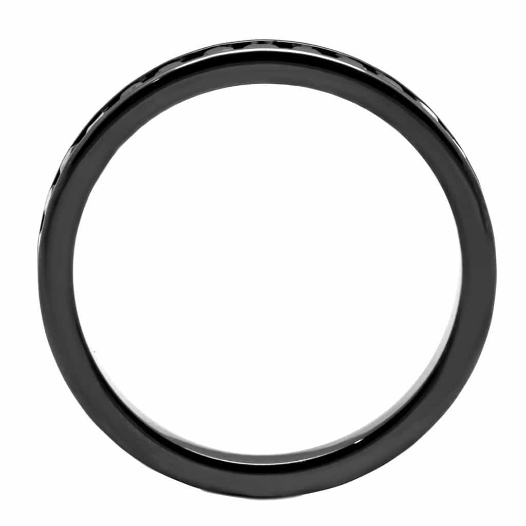 Brass Black CZ Channel Eternity Ring | The Stainless Jewelry view 3