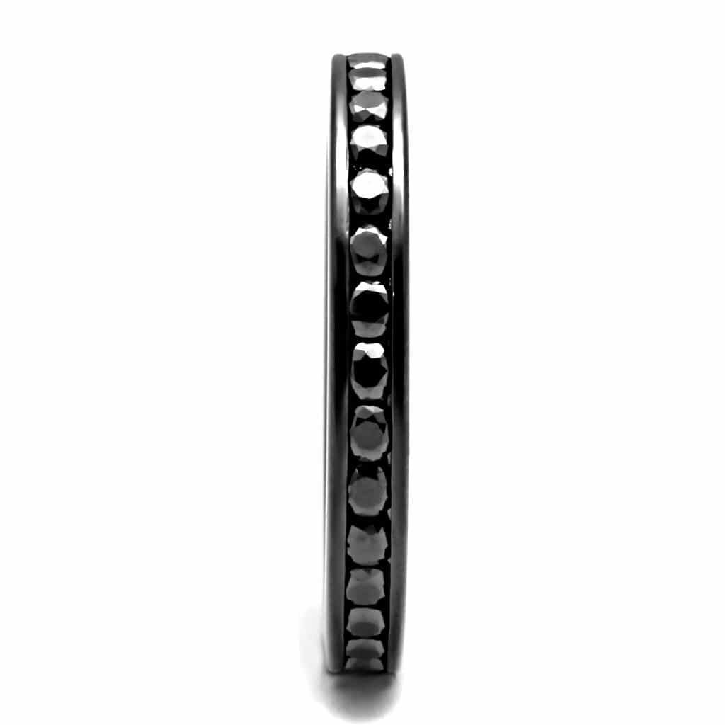 Brass Black CZ Channel Eternity Ring | The Stainless Jewelry view 9