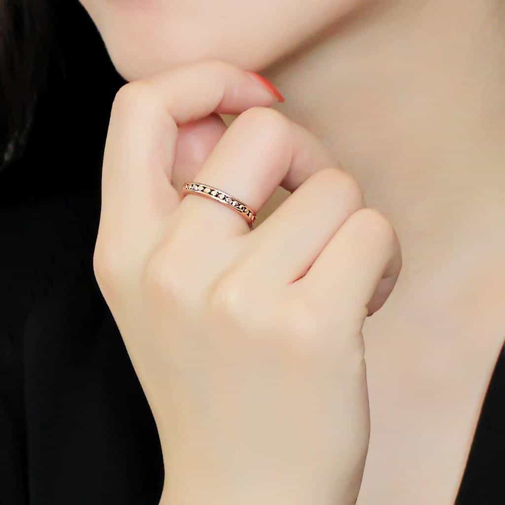Brass Rose Gold Coffee CZ Channel Bracelet view 5