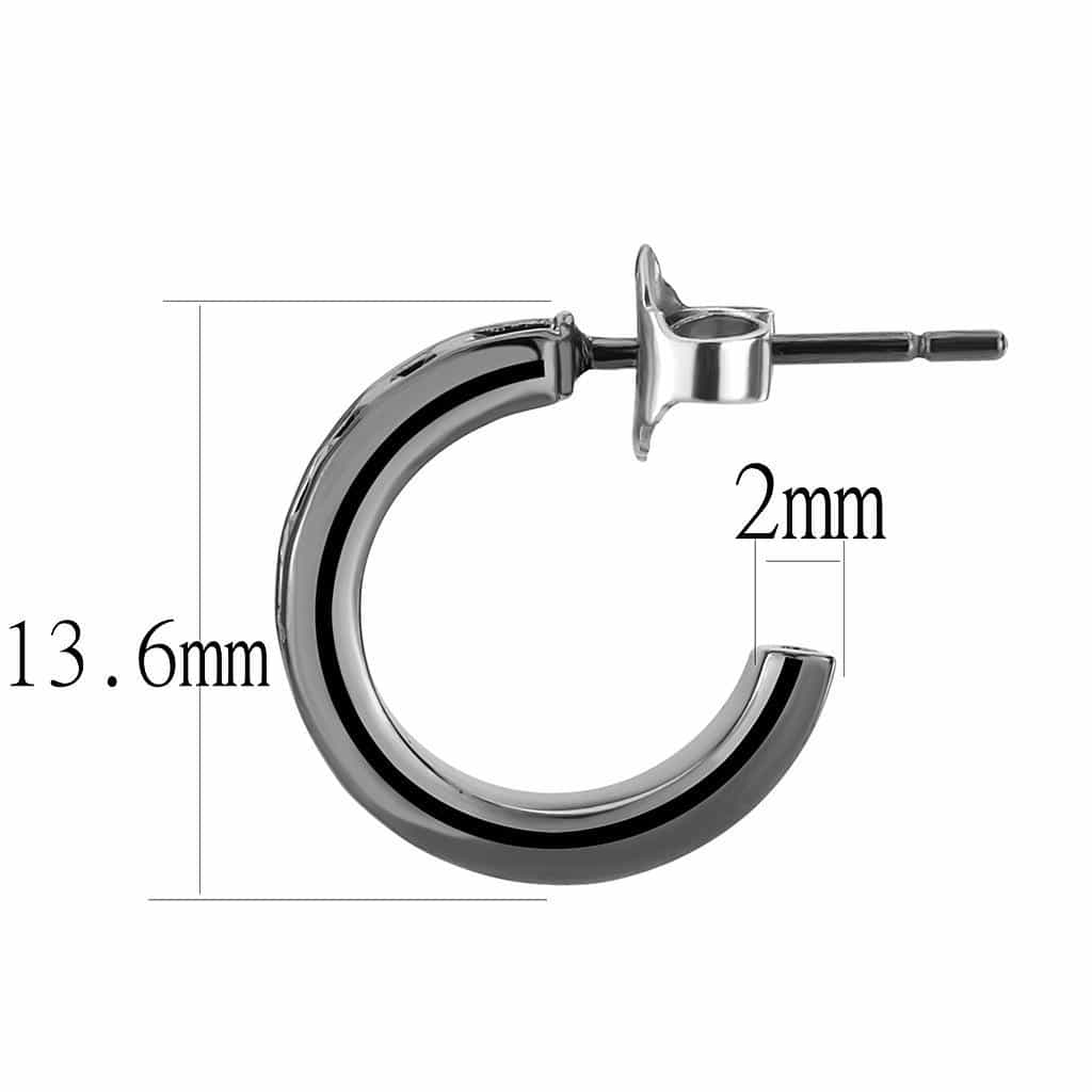 Brass Black CZ Channel Hoop Ring | The Stainless Jewelry view 2