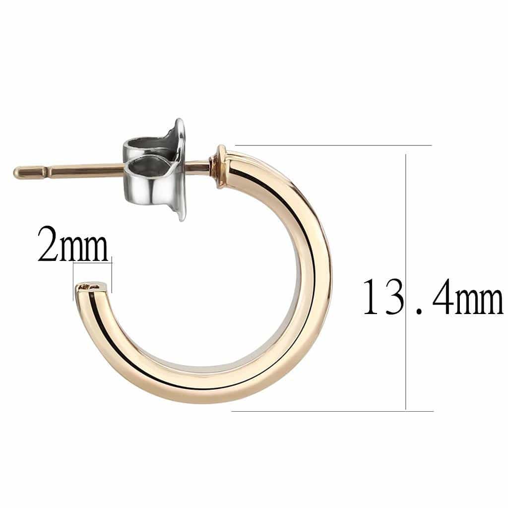 Brass Rose Gold Silver CZ Channel Hoop Ring view 2