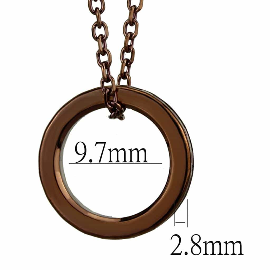 Brass Rose Gold Coffee Ring Pendant | The Stainless Jewelry view 4