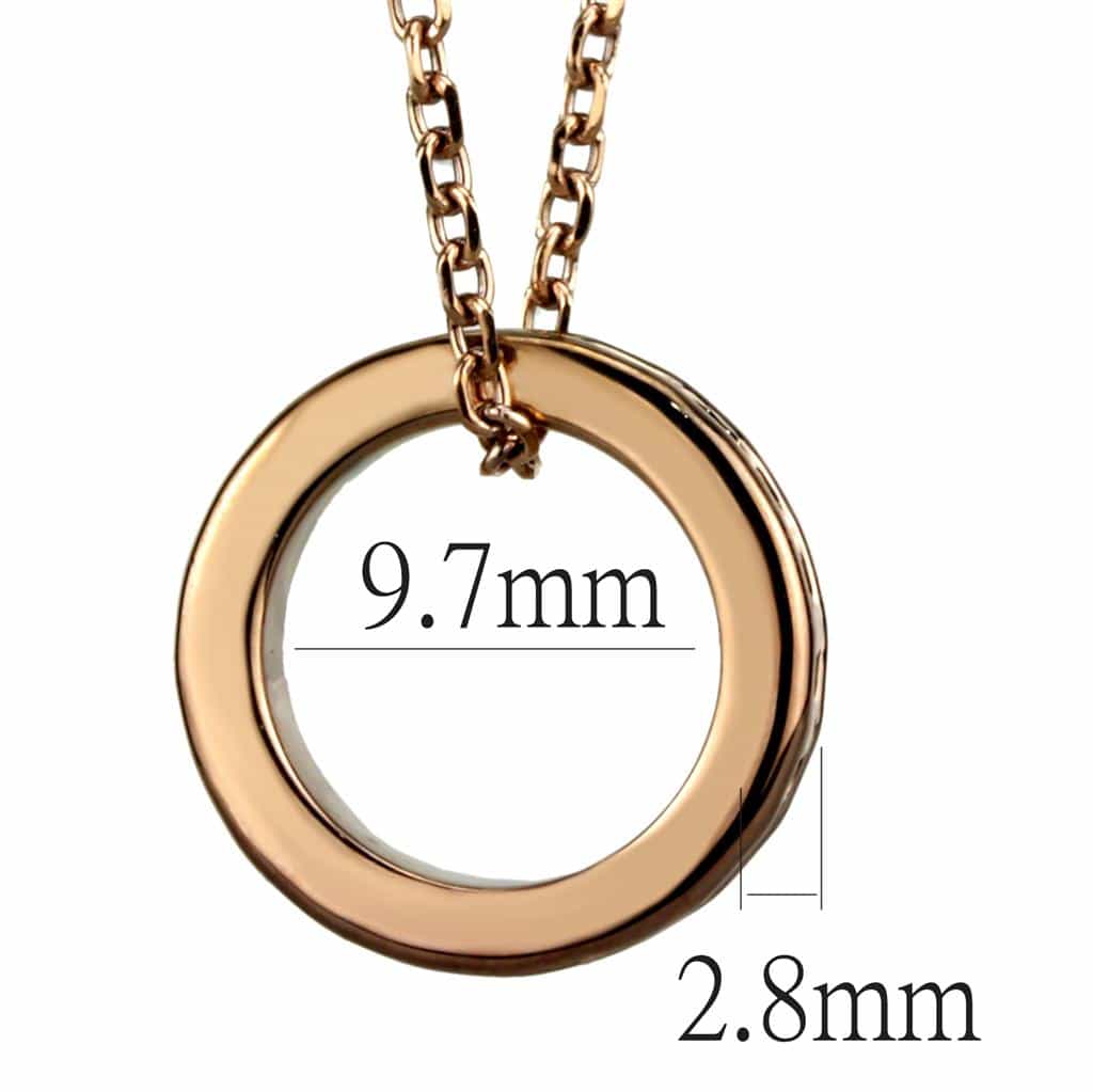 Brass Rose Gold CZ Ring Pendant | The Stainless Jewelry view 4