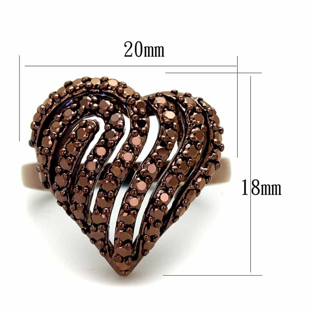 Brass Coffee CZ Multi-Band Wave Ring | The Stainless Jewelry view 6